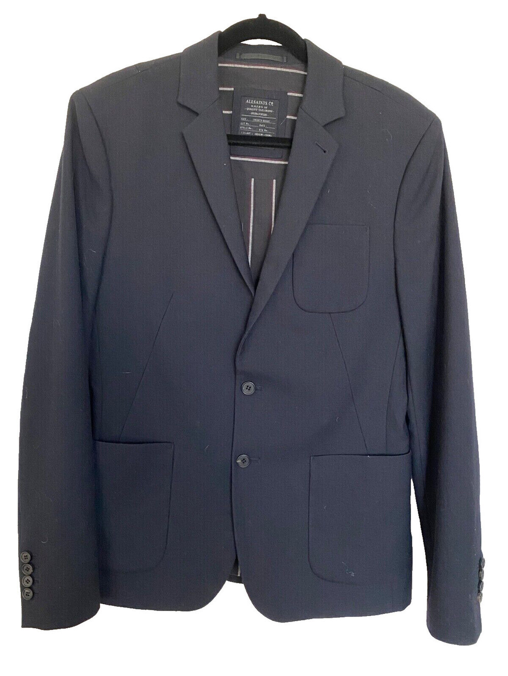 Allsaints Spitalfields Blazer Mens 38 Sports Coat Blazer Black Wool Jacket